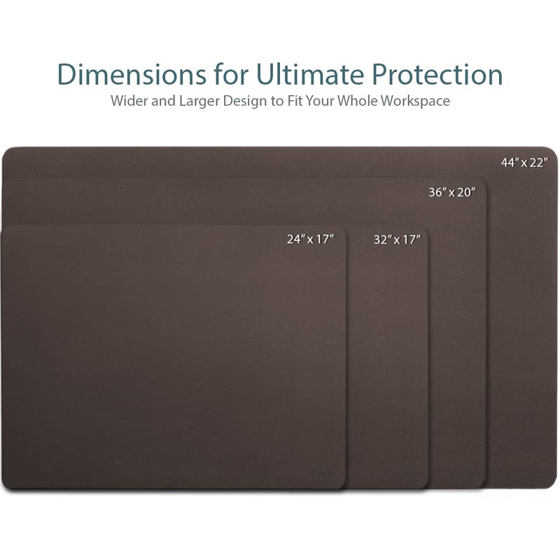 Vine Creations Leather Desk Mat 24" x 17", Desk Protector Mat, PU Leather Desk Pad, Small Desk Pad Mat, Desk Blotter, Desk Pads on Top of Desks, Desk Mat for Home or Office (Dark Brown) - Image 2